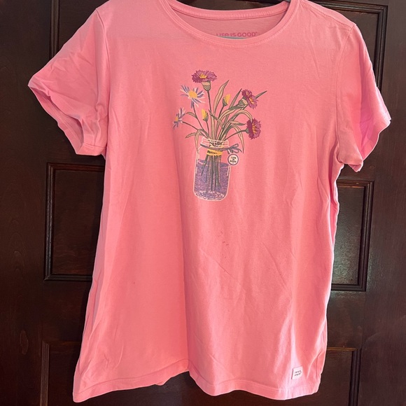 Life Is Good Pink Short Sleeve Tee - Picture 1 of 5